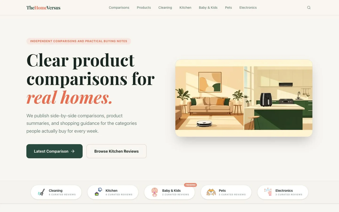 Product comparison content
